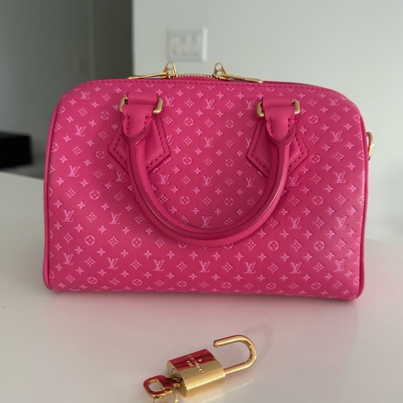 LOUIS VUITTON PINK BAG Speedy Bandoulière 20 - Picture 2 of 11